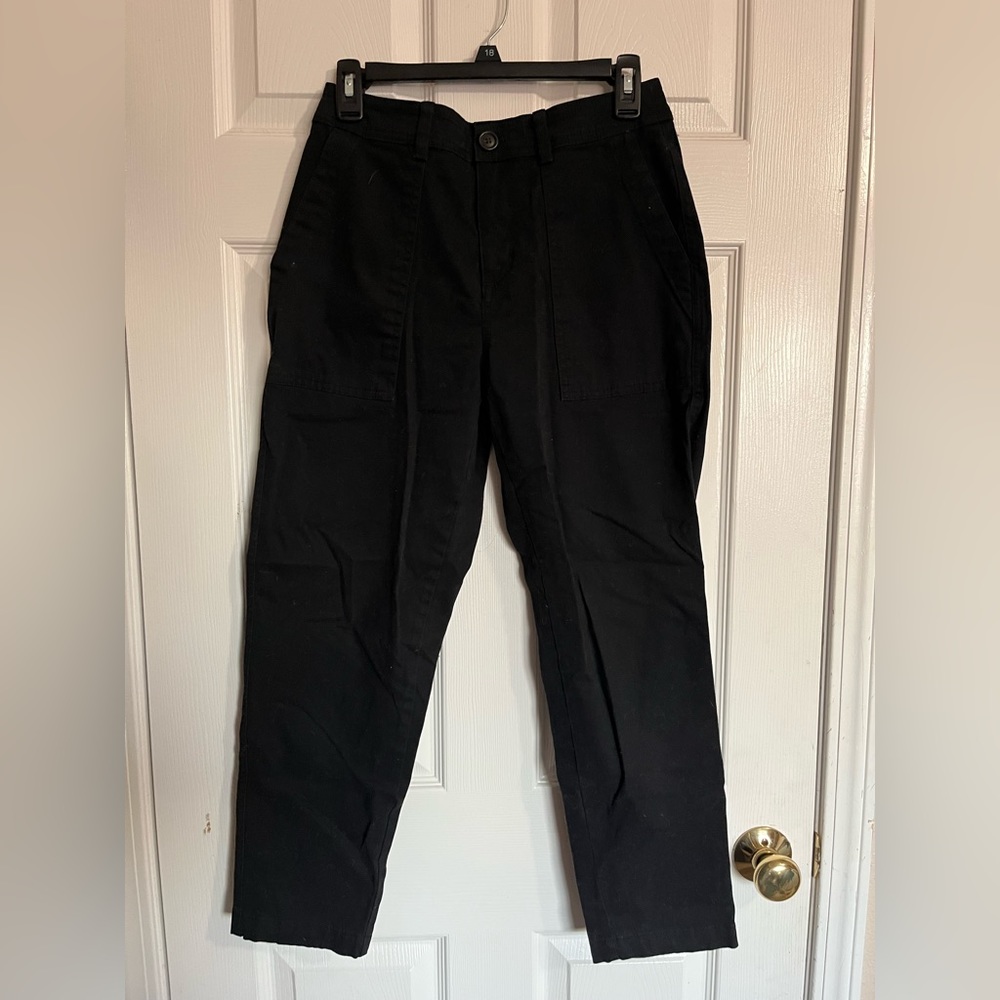 black straight leg pants